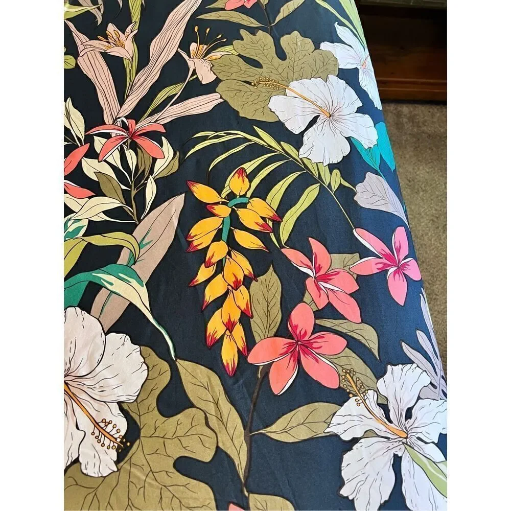 Hawaiian Hibiscus Tropical Floral Garden Duvet Cover Set Modern Retro Twin